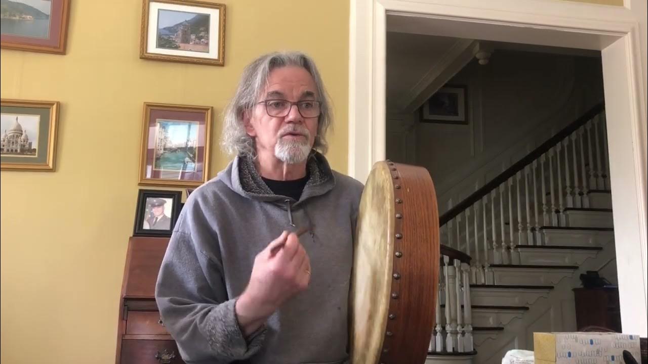 Beginner bodhran lesson one two THREE four. Slowly, then gradually