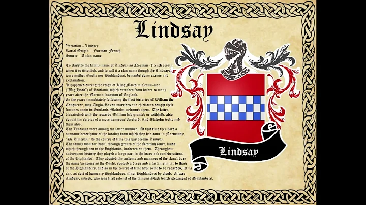 Lindsay Surname Family History and Coat of Arms