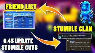 0.45 Update Friends List | New Clan Update Leaks In Stumble Guys | Stumble Guys 0.45 Update Leaks