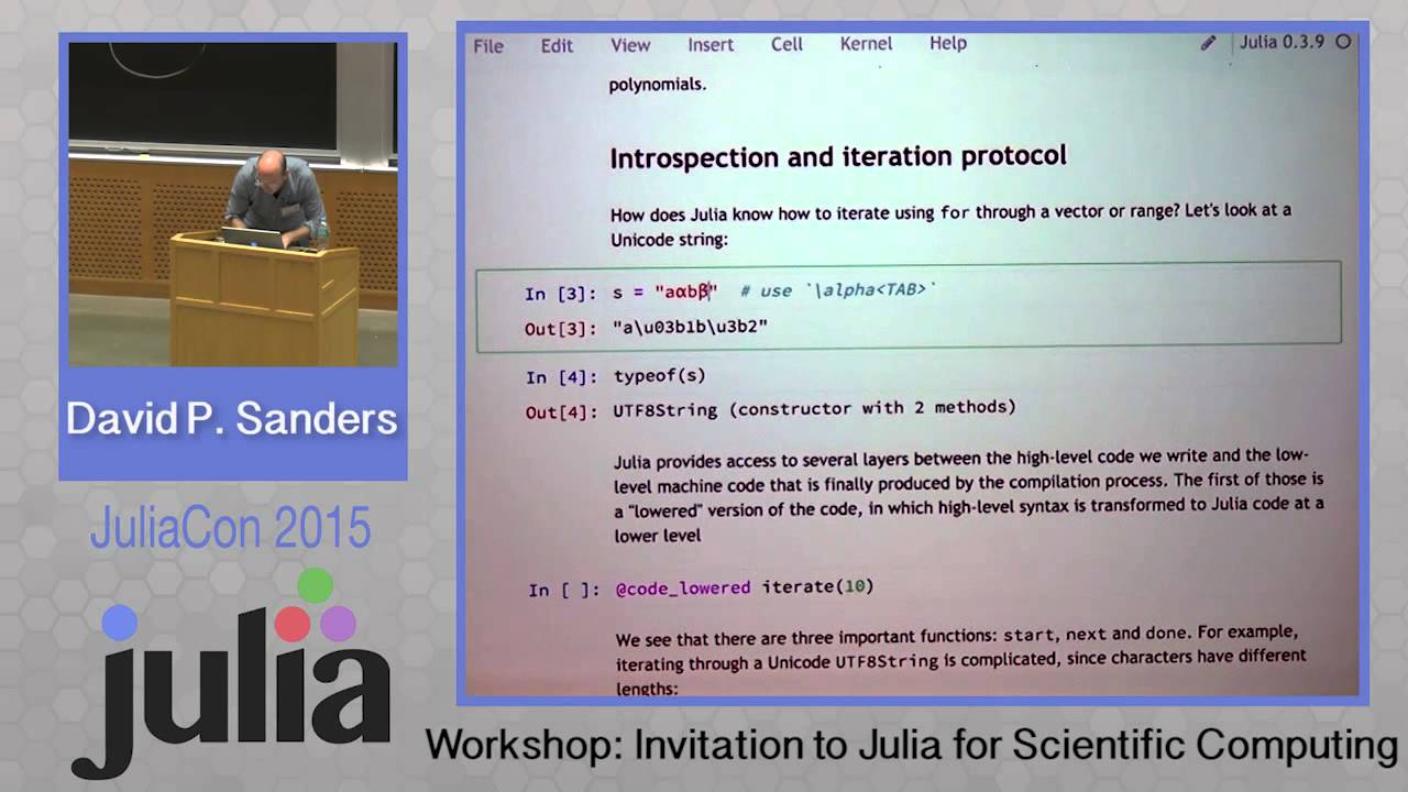 Workshop David Sanders Introduction To Julia For Scientific Computing - 