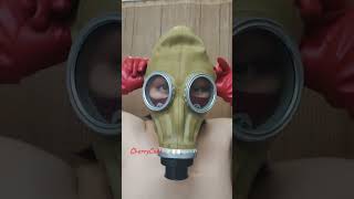 Breath clean air anytime, anywhere? get a gas mask! #latexhood #gasmask