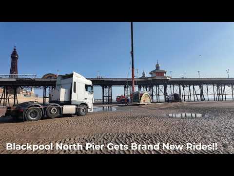 BREAKING! Huge Crane Hoists BRAND NEW Rides Onto Blackpool's Iconic North Pier!