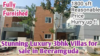 Luxury 3Bhk Duplex Villa With Complete Interior For Sale In Beeramguda1800 Sftgated Communityeast