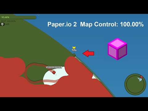 Paper.io 2 World Record Map Control: 100.00% 