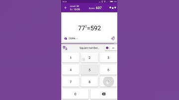 Math Tricks - Training mode - square numbers between 70 and 79 - level 051 (Number Keyboard)