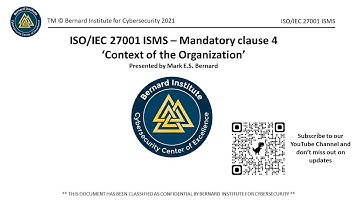 ISO 27001 ISMS Clause 4 Context of the Organization.