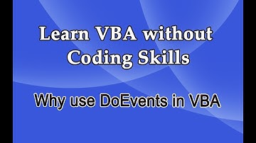 Why use DoEvents in VBA in Hindi