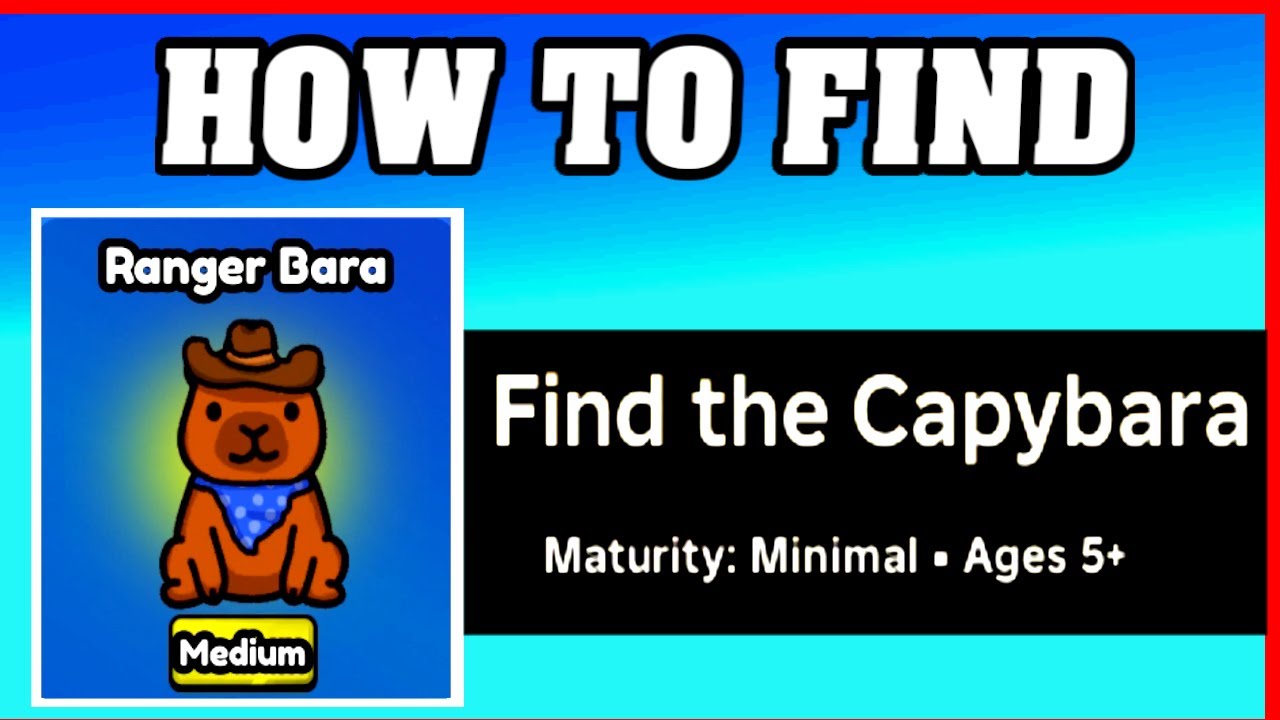How To Find RANGER BARA in FIND THE CAPYBARA [ROBLOX] [Update ...
