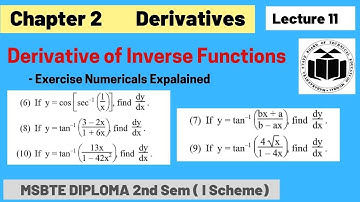 Derivatives Lec 11 || Applied Mathematics  ||2nd Semester || Diploma MSBTE ||