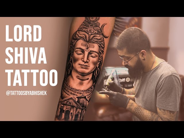 Majestic Tattoo With Shlok And Lord Shiva Trishul - Tattoo Shop - Medium
