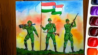 Independence day drawing ||indian army drawing||Republic day drawing idea