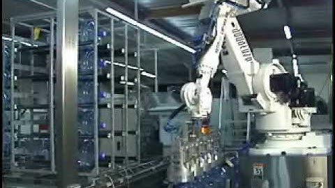 ATI Robotic Tool Changer Utilized in Loading and Unloading Water Bottles