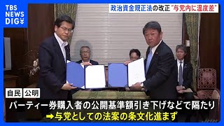 「政治資金規正法改正」めぐり自民・公明に温度差 自民は条文化急ぐも先行き不透明