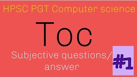 Toc|#1|HPSC PGT Computer science|@JRFMamtaComputer #hpscpgtcomputerscience #pgtcomputersciecne
