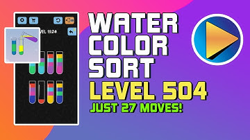Water Color Sort Level 504 Walkthrough [27 Moves!]