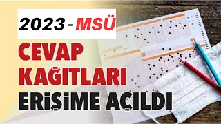 2023 Msü Sınavı Cevap Kâğıtları Ve Aday Cevapları Erişime Açıldı Msü Sınav Sonuçları Açıklandı