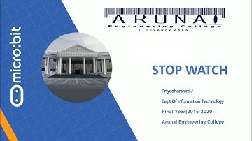 Microbit | Stop Watch | Dept of CSE | Arunai Engineering College | Tiruvannamalai