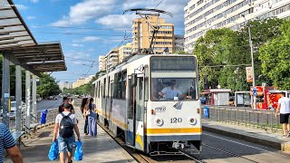 Tramvaiul V3A-93 120 Parasind Statia Bd. Carol Pe Linia 21