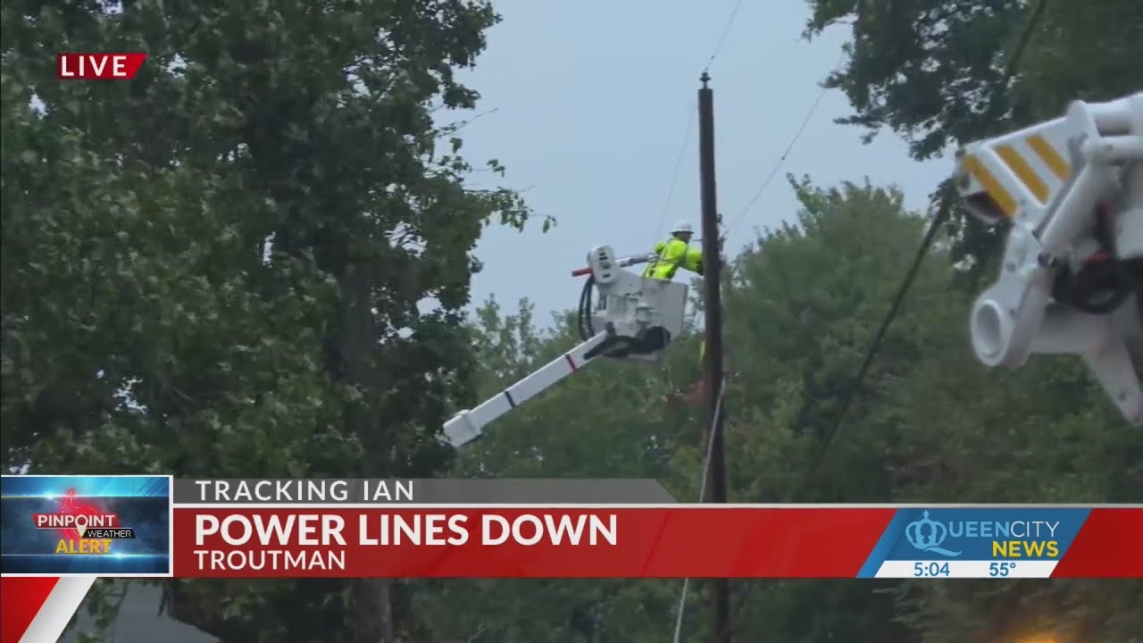 Tracking Ian Crews work to fix downed power lines in Troutman YouTube