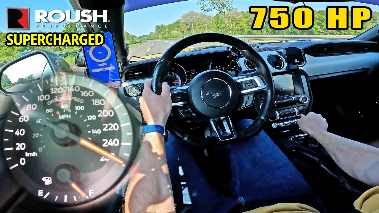 ⁣750HP ROUSH SUPERCHARGED MUSTANG is a WHINING BEAST on the AUTOBAHN!
