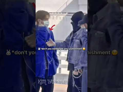 when jungkook🐰 wants to punish him😨 tae🐻 is in danger😰#bts #taehyung #shorts