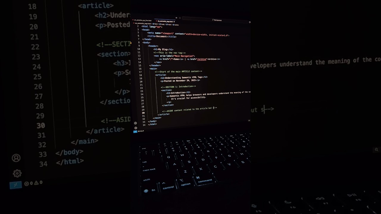HTML - Using Semantic Tags | Learn Coding with mee ✨