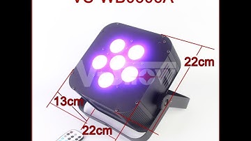 Rechargeable battery Powered wireless DMX IR Remote LED Par 6*18W RGBAW+UV