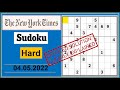 New York Times Hard Sudoku May 04, 2022 -  Step By Step Solution