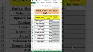 #short |How To Calculate Salary Increment in excel| Increment Calculation| JK TUTORIALS|