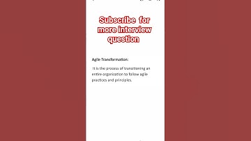 Agile Transformation #interview #shorts #qaautomationclasses #interviewquestions