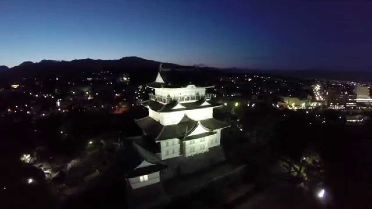 小田原城 夜景 空撮 Youtube