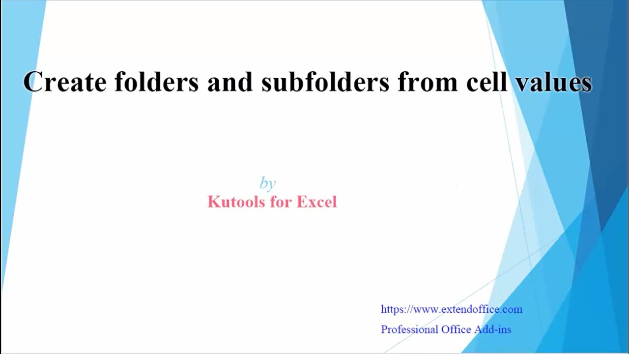 How to create folders and subfolders from cell values in Excel?