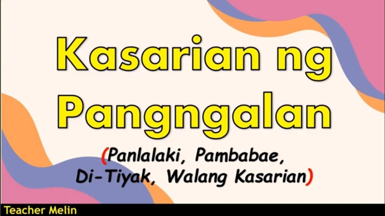 KASARIAN Pangngalan PANLALAKI PAMBABAE DI TIYAK, WALANG KASARIAN YouTube