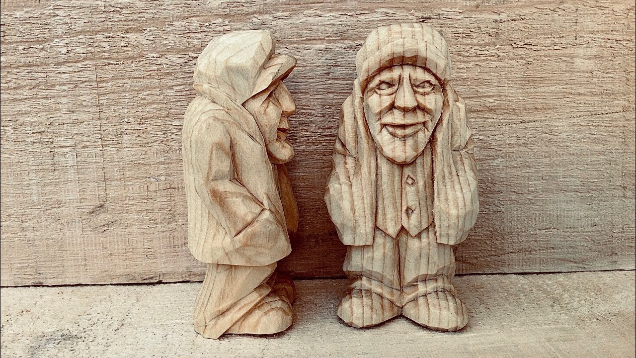 Whittling Some No Neck Characters (Maybe?? Suitable for Novice) YouTube
