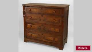 Antique American Victorian Walnut Chest With Fluted Sides