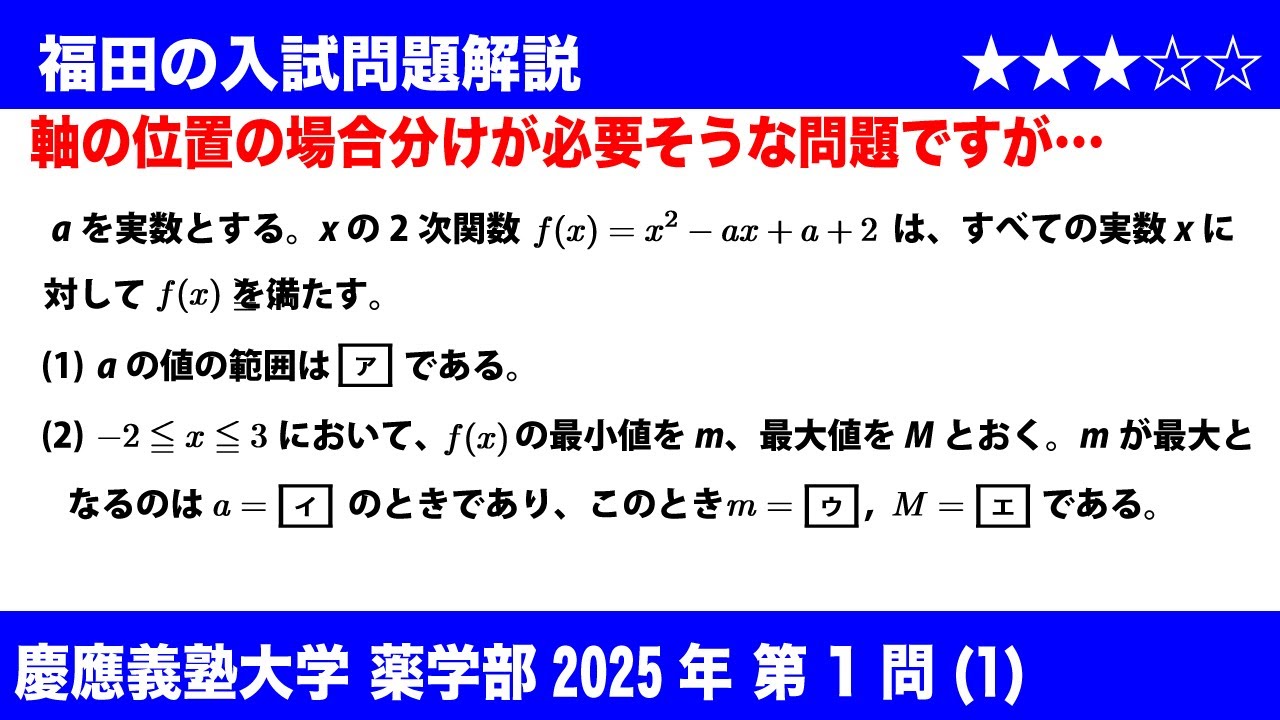 Fukuda's Mathematics ~ Keio University Faculty of Pharmacy