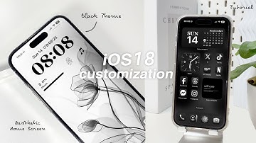 iOS 18 AESTHETIC CUSTOMIZATION (BLACK) 🖤✨ | custom iphone theme, widgets, icons tutorial