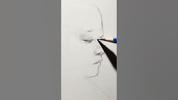 Portrait sketch demo using charcoal #shorts