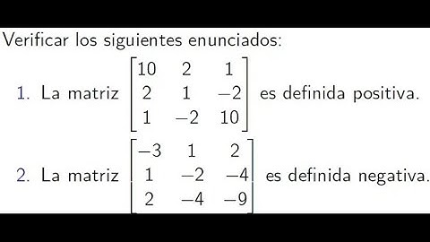 Matrices definidas positivas y definidas negativas