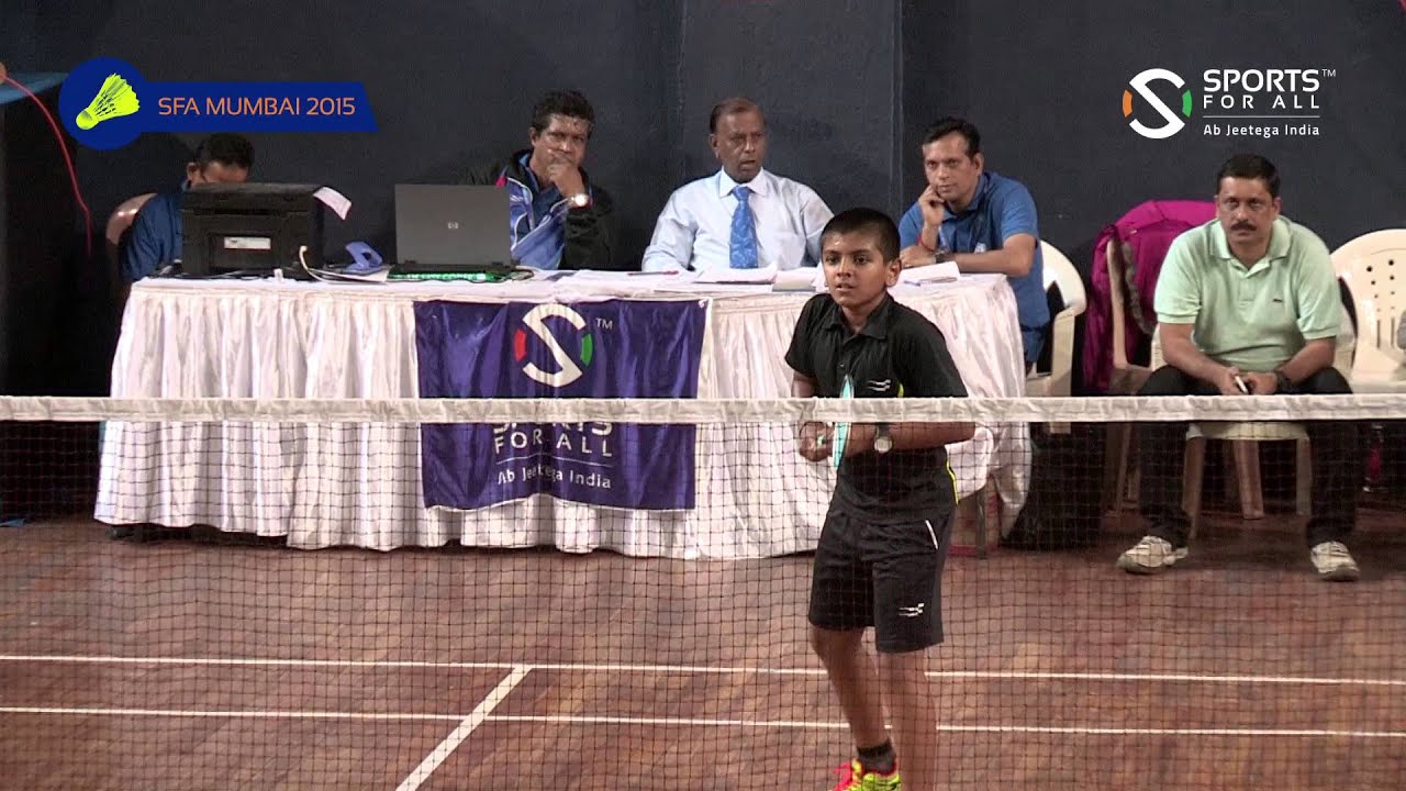 SFA Mumbai 2015 Badminton Udyat Jain Vs Atharva Joshi U13 Boys