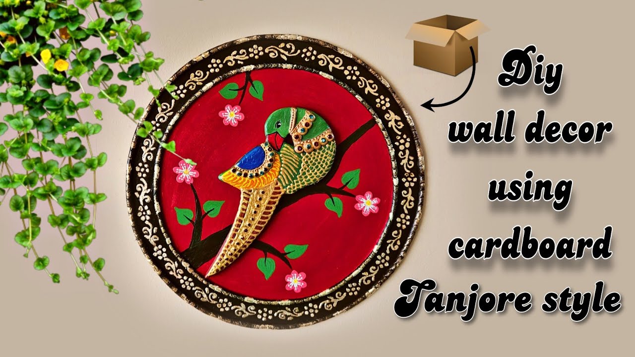 Tanjore style wall decor using cardboard Diy Traditional wall decor