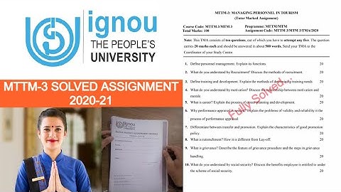 MTTM- 3 SOLVED ASSIGNEMENT 2020-21 II MTTM/MTM ASSIGNMENT IGNOU 2020-21