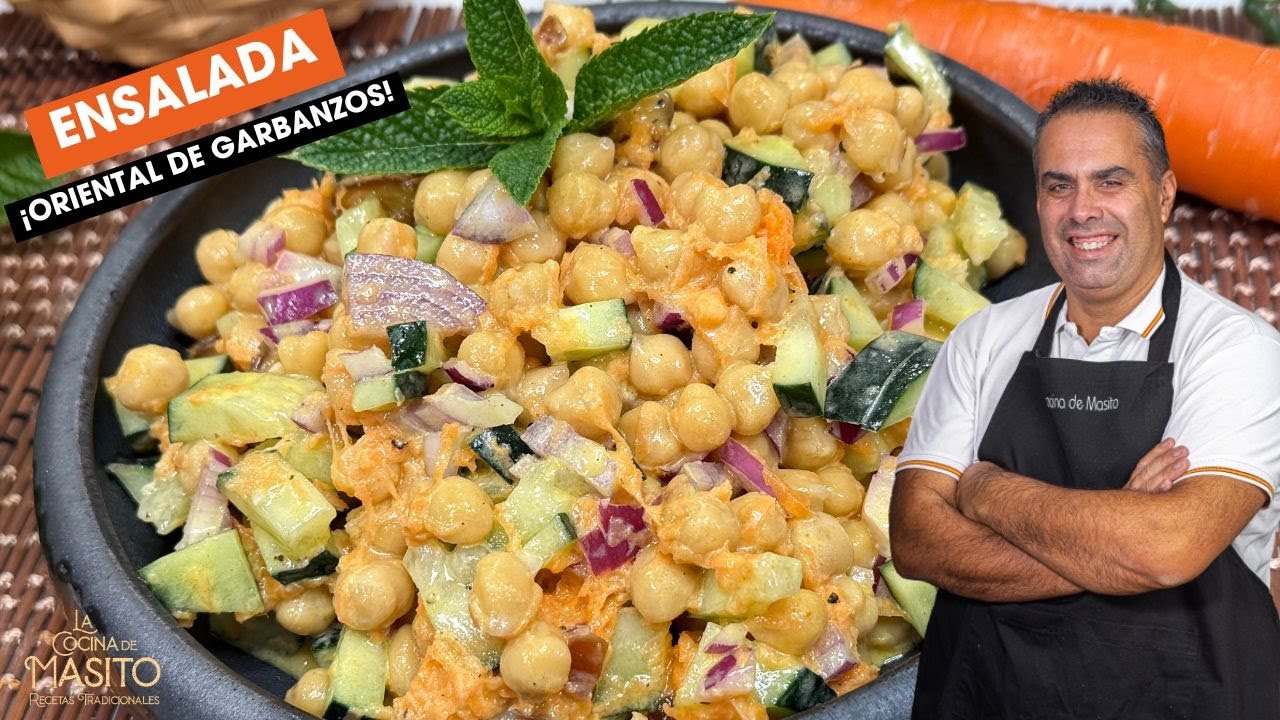 Ensalada de garbanzos oriental con curry y yogurt