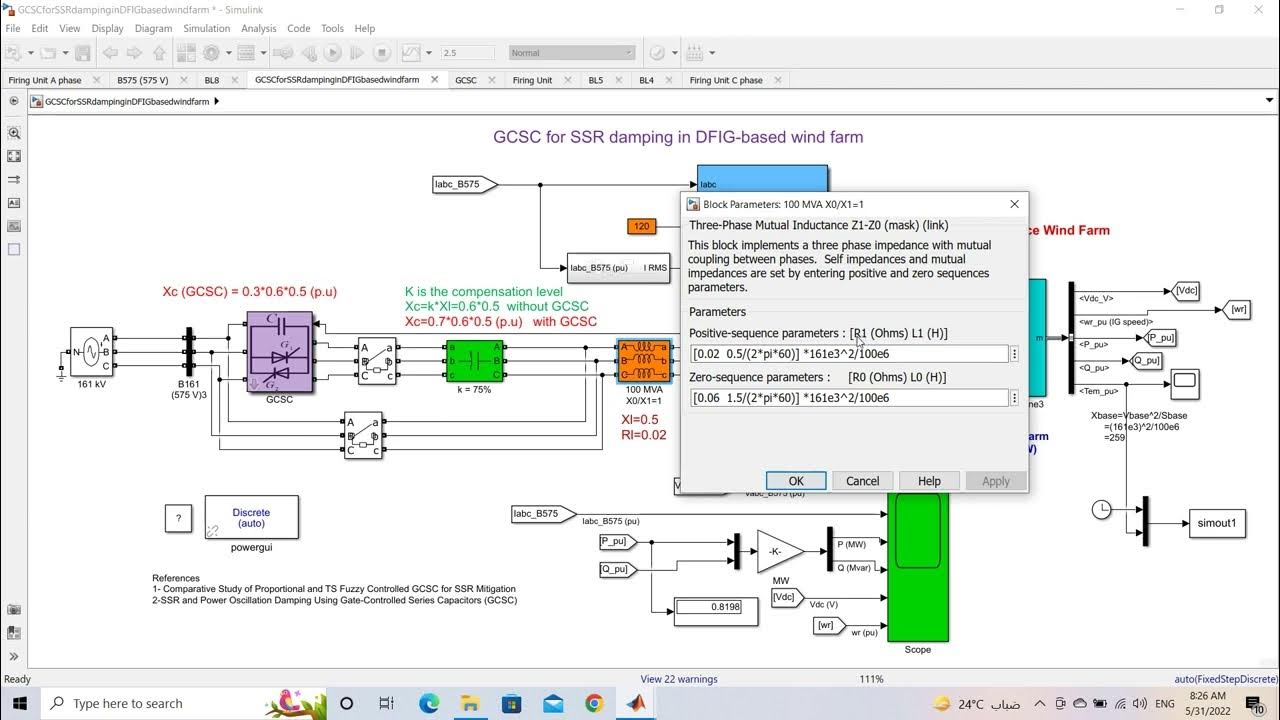 Gate Controlled Series Capacitor (GCSC) in MATLAB/SIMULINK Part 2