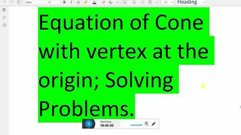 Analytical Solid Geometry: - ( Equation of Cone with vertex at origin; Solving problems ) - 103.