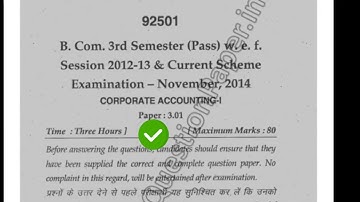 2014 Mdu BCom Pass 3rd Sem Corporate Accounting Question Paper #MduQuestionPaper