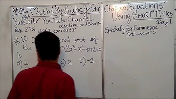 Live Commerce Day 1 Lec 1 Equations Maths By Suhag CA Entrance CPT 2020
