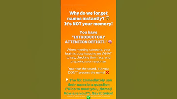 The Surprising Reason You Forget Names! | Memory Hack  Ever meet someo...