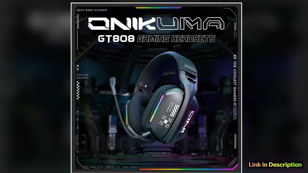 ONIKUMA GT808 Trimode Gaming Headset RGB Lighting 24G Wireless Gaming PC Wired Desktop with