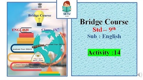 English Activity No. 14 - SETU Abhyaskram Bridge Course 9th Standard